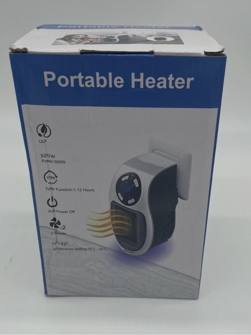 Portable Plug-In Space Heater in White and Black